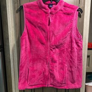 Basic Editions Women's XXL Pink Plush Zipper Vest